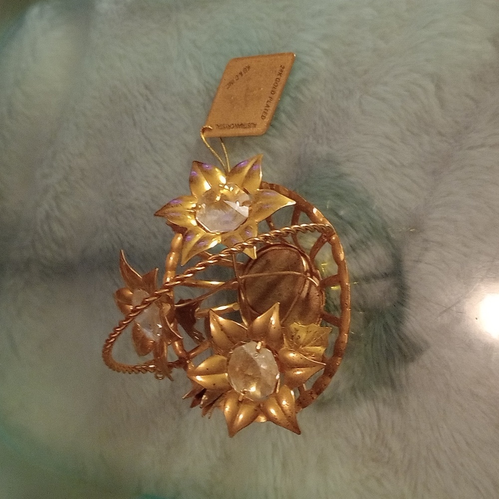 24 k gold plated collector item flower pail
